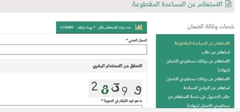 الاستعلام عن الضمان الاجتماعي 1440 الفئات المستفيدة من معاشات الضمان والمساعدات المقطوعة والشروط