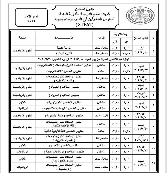 5 أيام.. تعرف على الإجازة لامتحانات "العلوم والتكنولوجيا والمكفوفين" -(مستند)