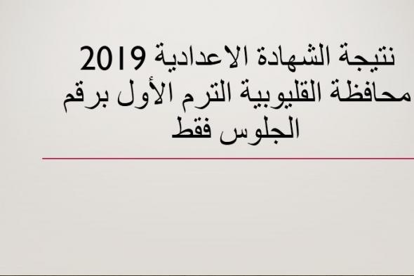 نتيجة الشهادة الاعدادية 2019 “الصف الثالث الاعدادي” محافظة القليوبية برقم الجلوس عبر...