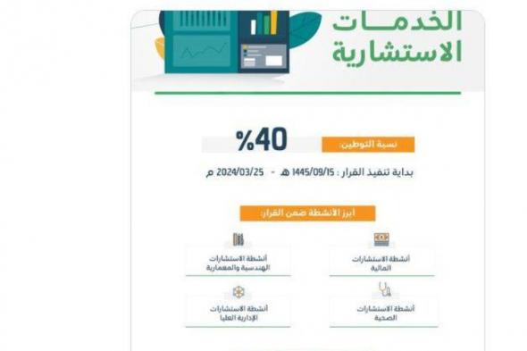 بدء تنفيذ المرحلة الثانية لقرار توطين مهن الخدمات الاستشارية