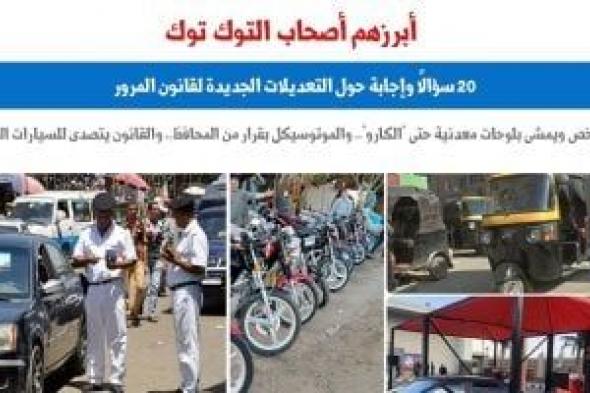 أبرزها التوكتوك.. 20 سؤالا وإجابة حول تعديلات قانون المرور "برلمانى"