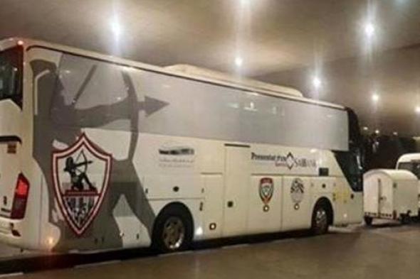 حافلة الزمالك تصل استاد القاهرة استعدادا لمواجهة الاتحاد السكندرى