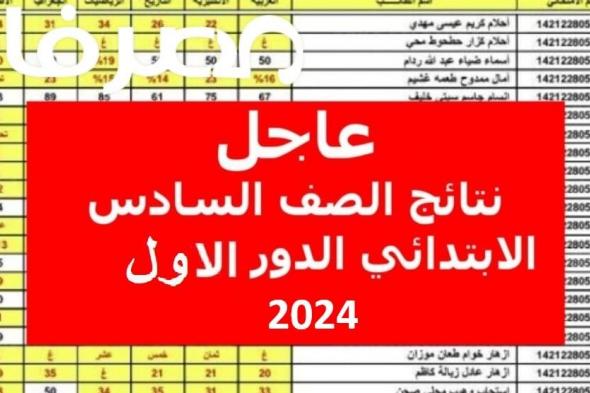 استخراج نتائج الصف السادس الابتدائي العراق الدور الأول 2024 جميع المحافظات