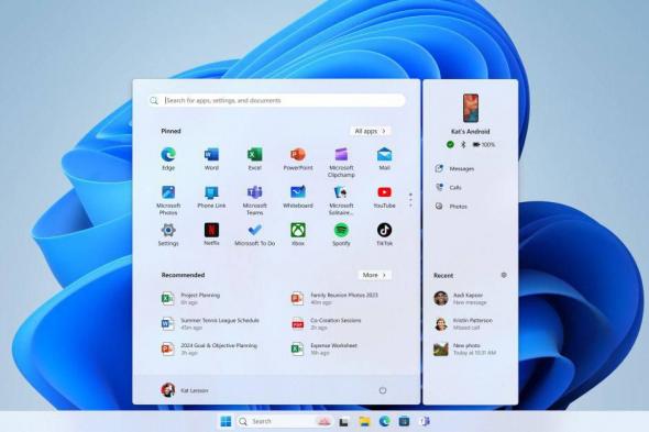تكنولوجيا: نظام Windows 11 سيقوم بتمكين هاتف الأندرويد الخاص بك مباشرة على قائمة Start