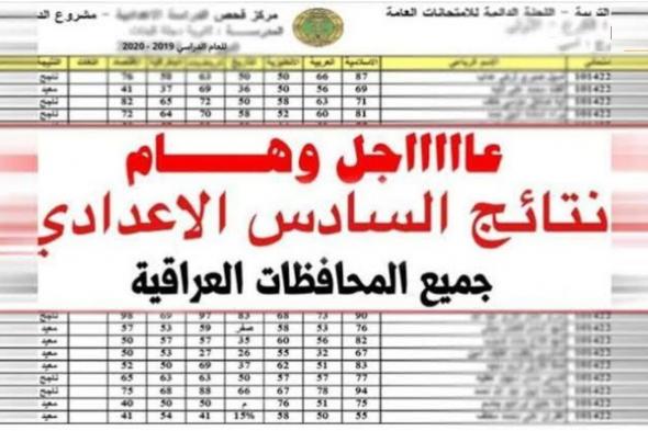 الآن نتائج السادس الإعدادي العراق 2024 الدور الأول في عموم المحافظات عبر موقع نتائجنا