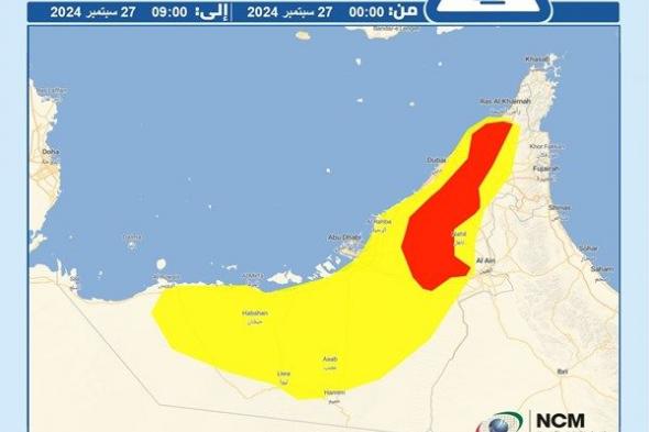 تنبيه من "الوطني الأرصاد"