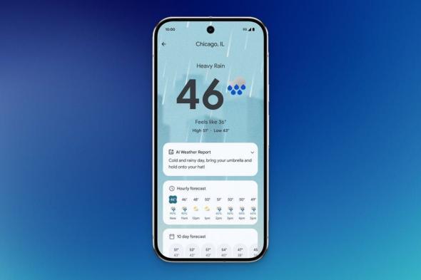 تكنولوجيا: جوجل تطلق تطبيق Pixel Weather لأجهزة Pixel 6 والإصدارات الأحدث